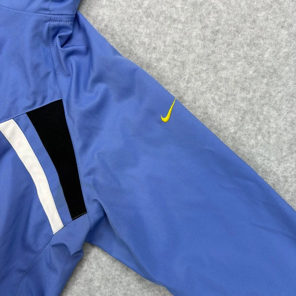 Vintage Nike Track Jacket Girls L Blue Full Zip Colorblock Y2K Swoosh Silver Tag